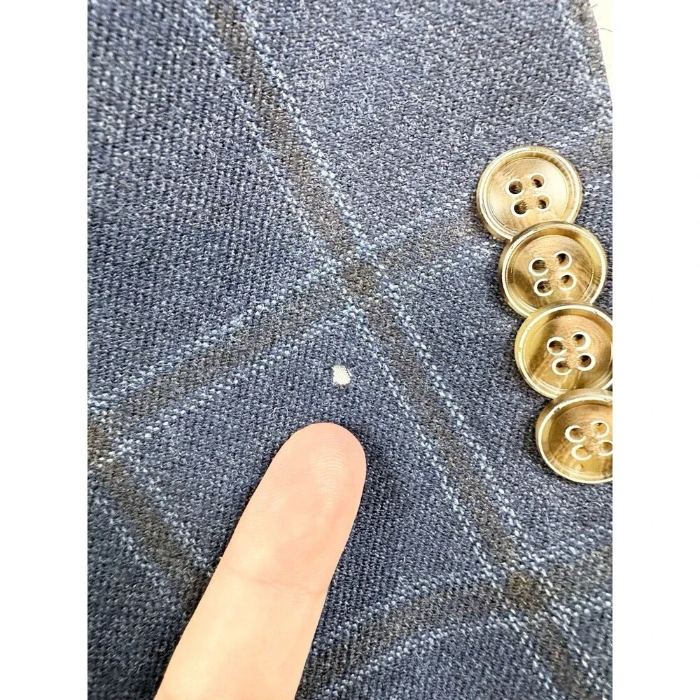 Peter Millar Sport Coat Soft Blazer Lightweight Blue Plaid XXL Wool Unstructured